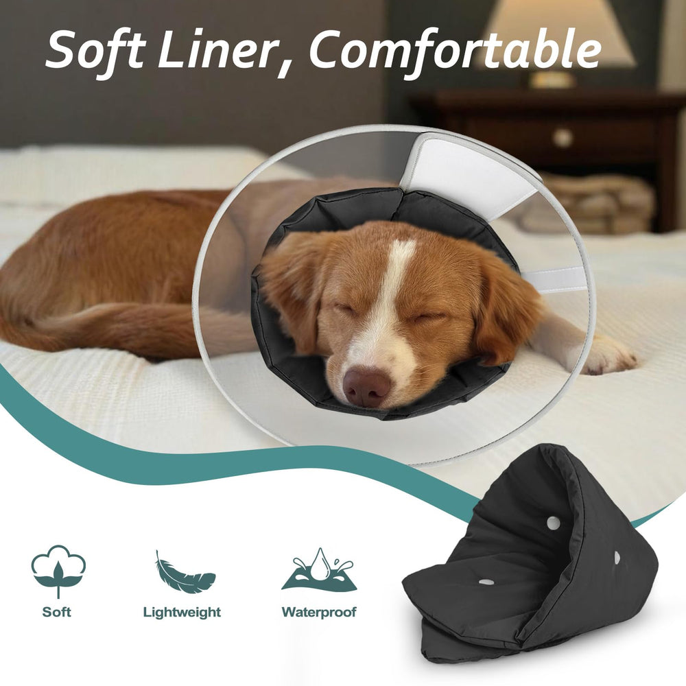 Petdream cono con interior de liner suave para mayor comodidad del perro.