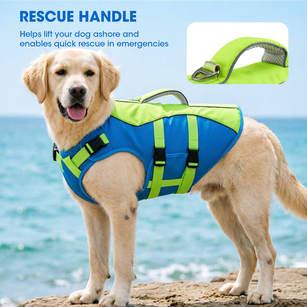 PETDSH chaleco salvavidas, asa de rescate facilita sacar al perro del agua.