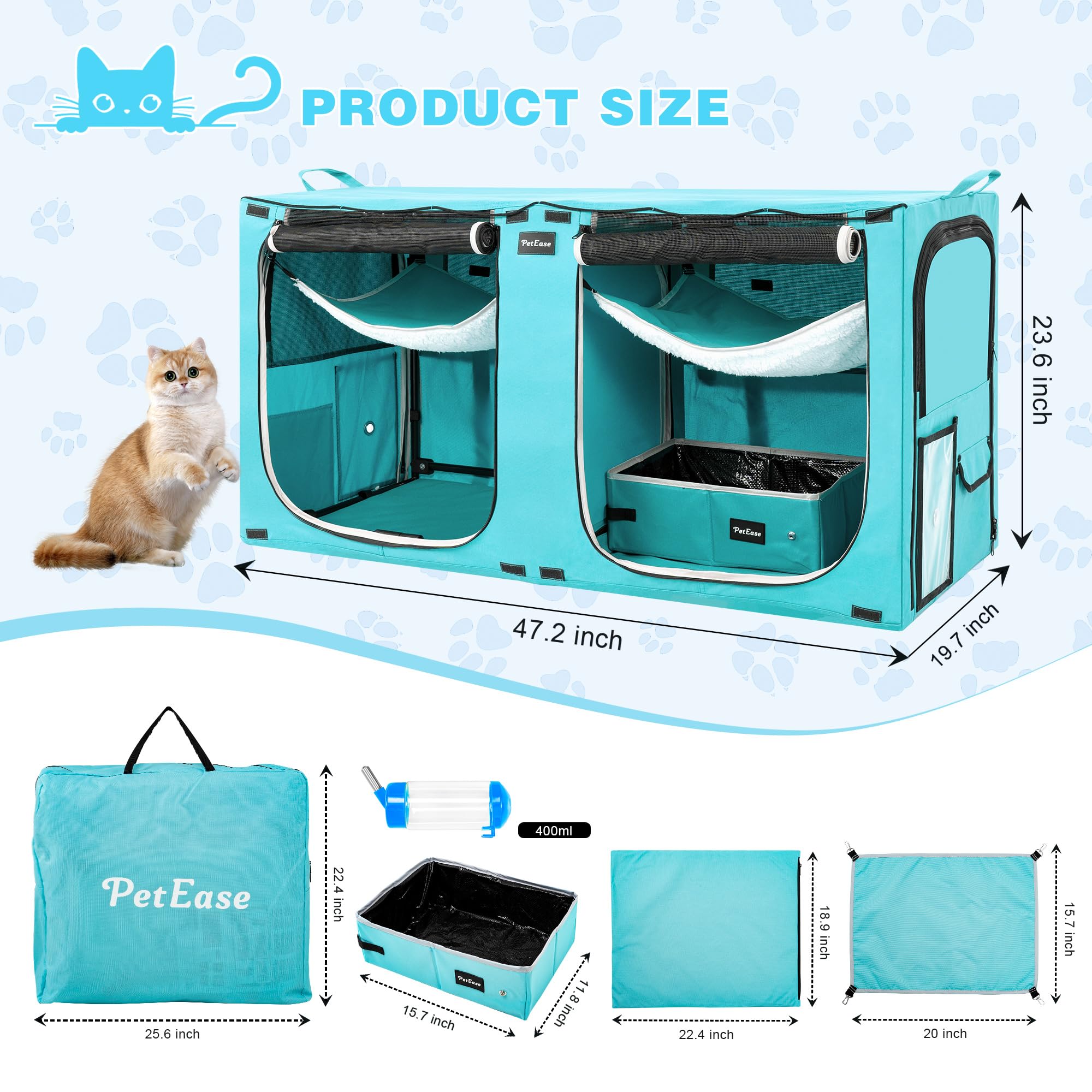 PetEase cama hamaca gato interior proporciona refugio cómodo durante viajes.