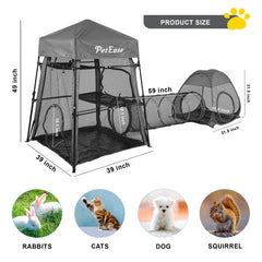 PetEase Catio tunel-ampliado para juego continuo y exploración segura