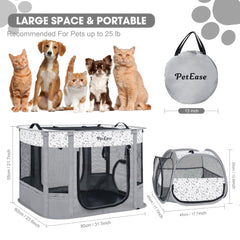 PetEase jaula plegable para camping, montaje rápido en exteriores.