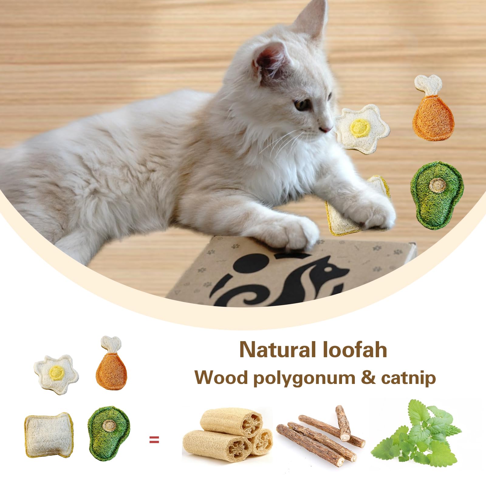 Petelligent Juguete de lufa ideal para gatitos en dentición.