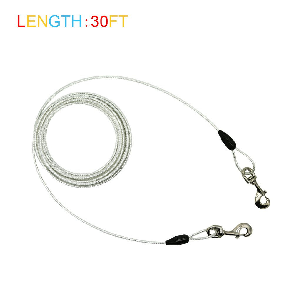Petest cable de acero con mosquetones giratorios, mayor resistencia para perros grandes.