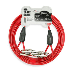 Petest cable de amarre 30 pies con cubiertas crimp para perros grandes, resistencia y durabilidad.