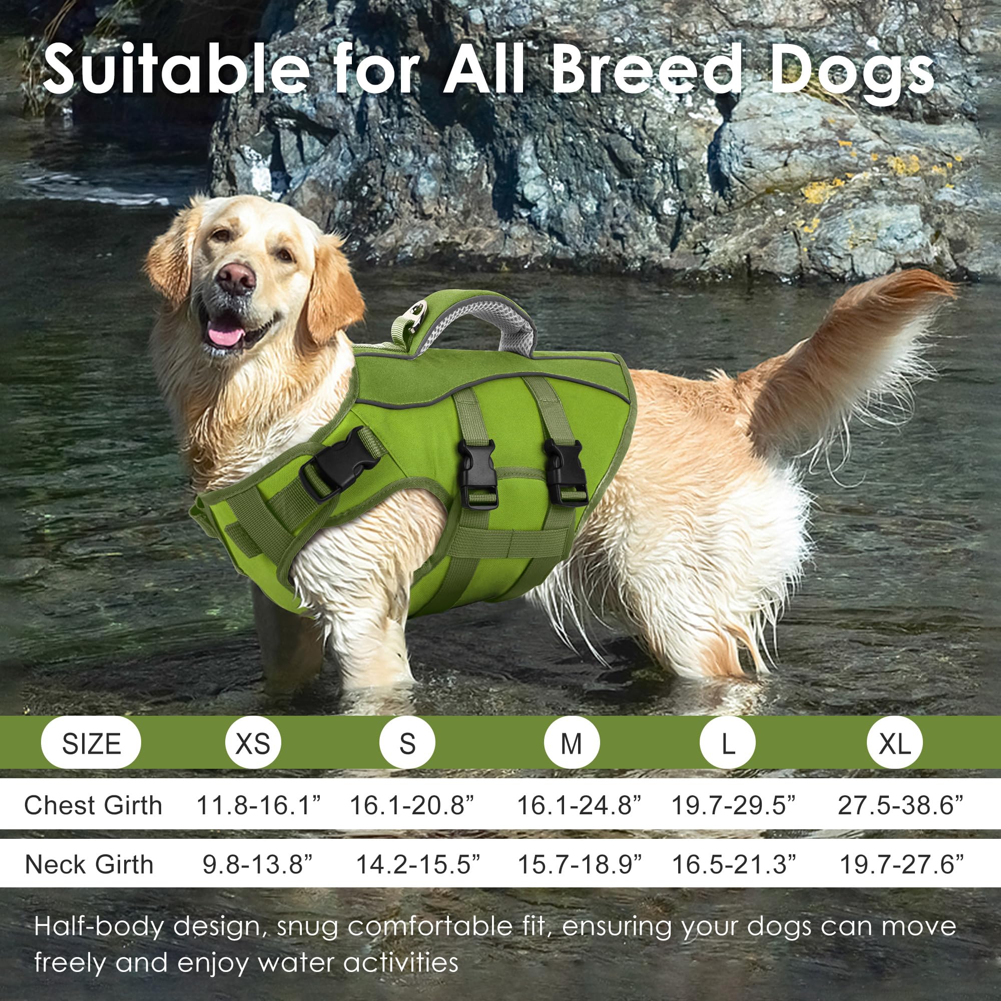 Petglad chaleco ergonómico para libertad de movimiento al nadar.
