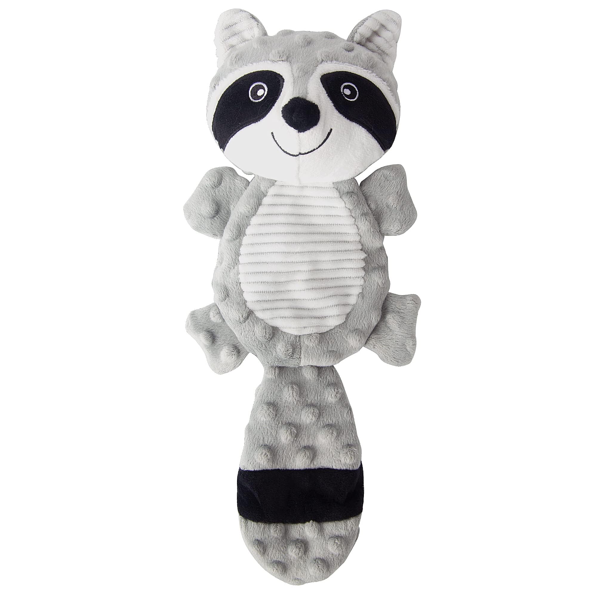 PetHomey juguete para perro sin relleno con mapache gris, ideal para morder y jugar