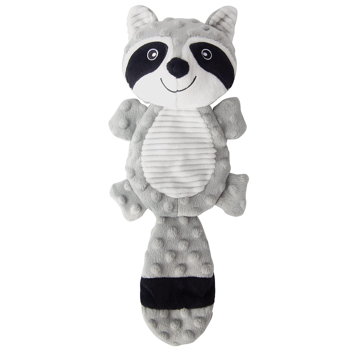 PetHomey juguete para perro sin relleno con mapache gris, ideal para morder y jugar
