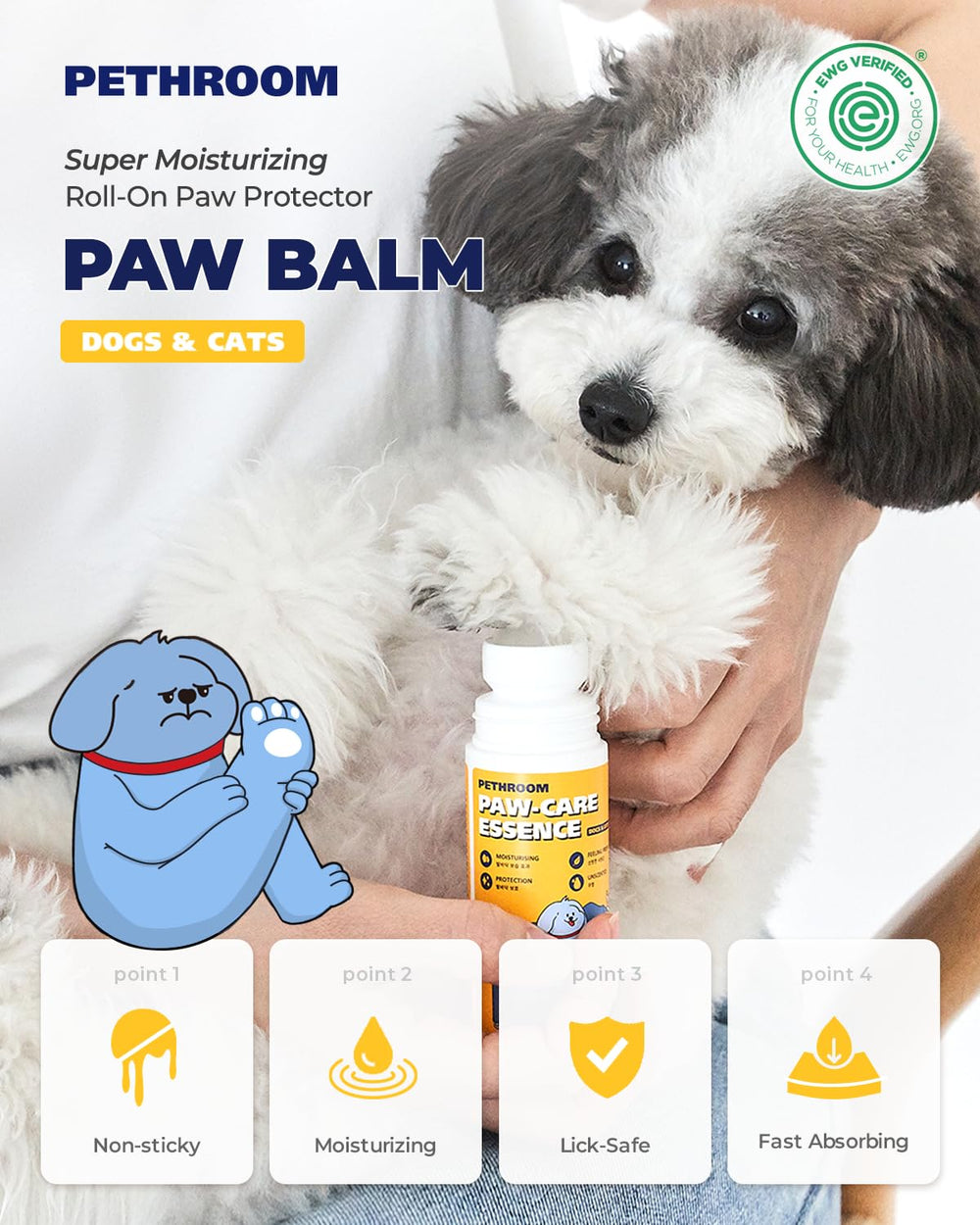 Bálsamo para patas de PETHROOM en frasco de 85 ml.