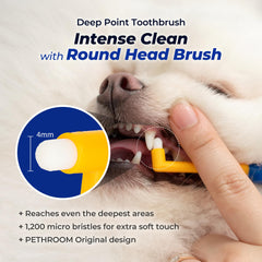 PETHROOM cepillo dental con diseño ergonómico para uso cómodo.