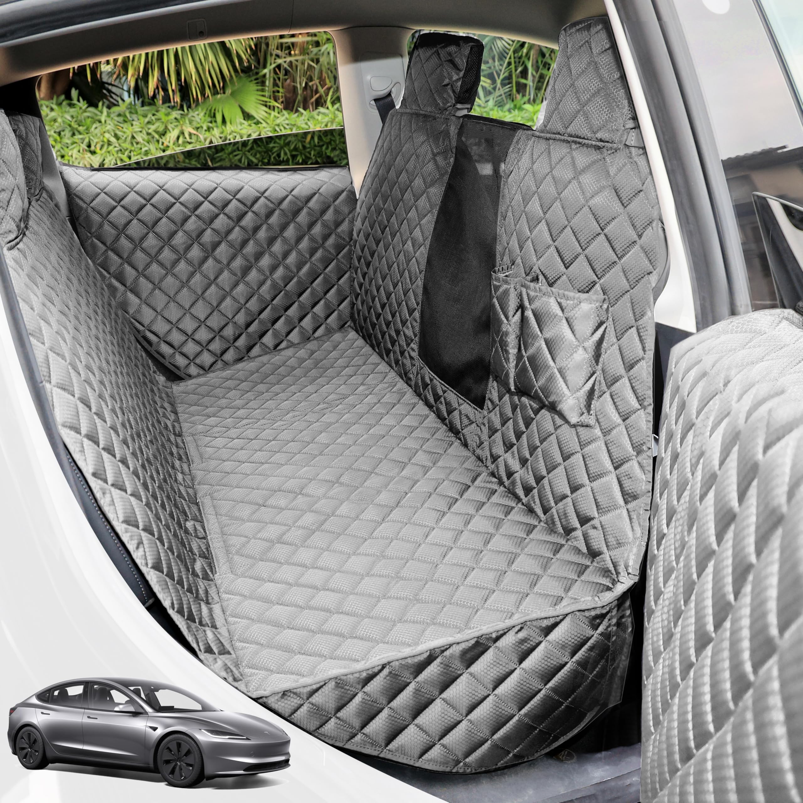 Funda PETICON para asiento trasero de Tesla Model 3/Y, ajuste perfecto e impermeable.