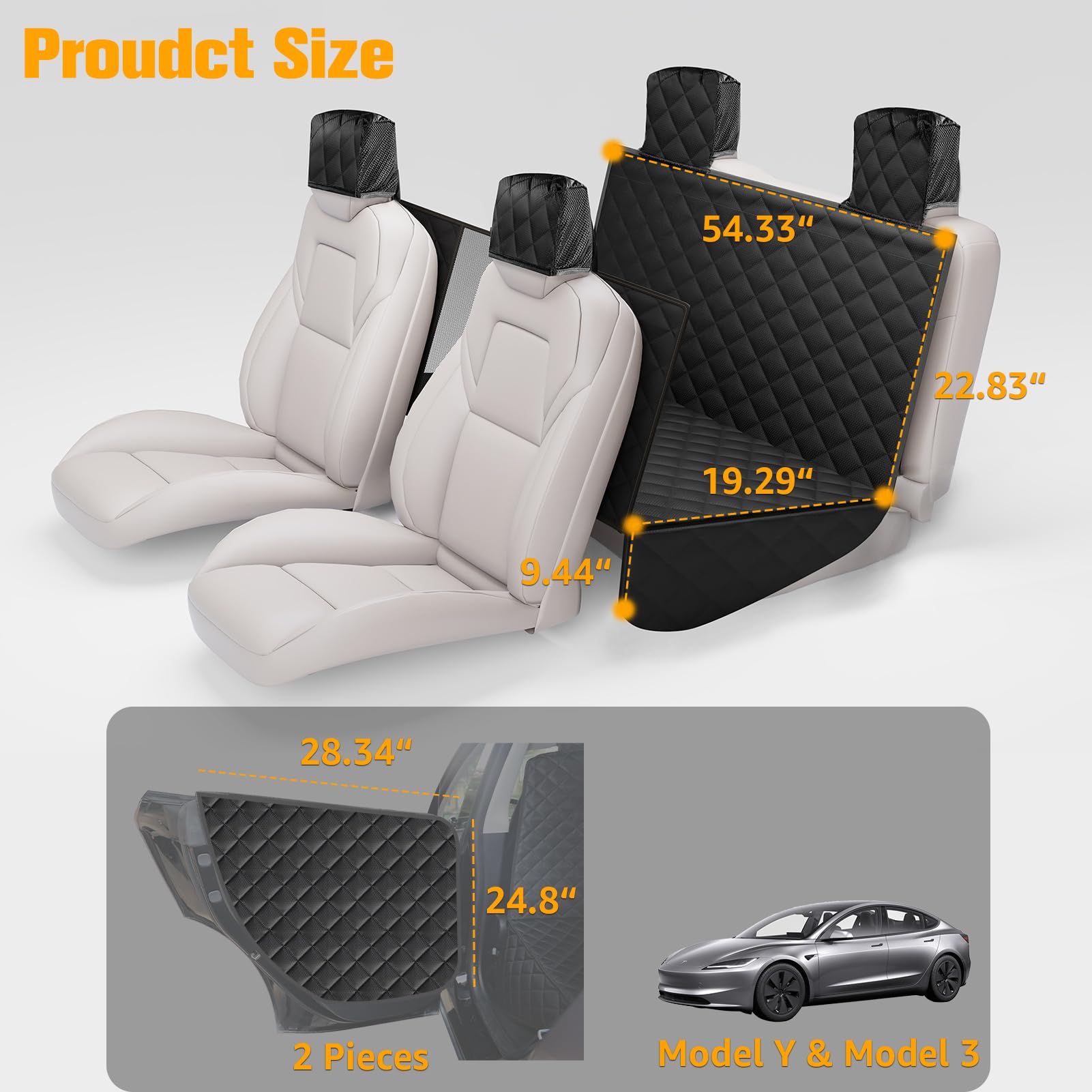 PETICON protección interior para Tesla, protege asientos y puertas de rozaduras