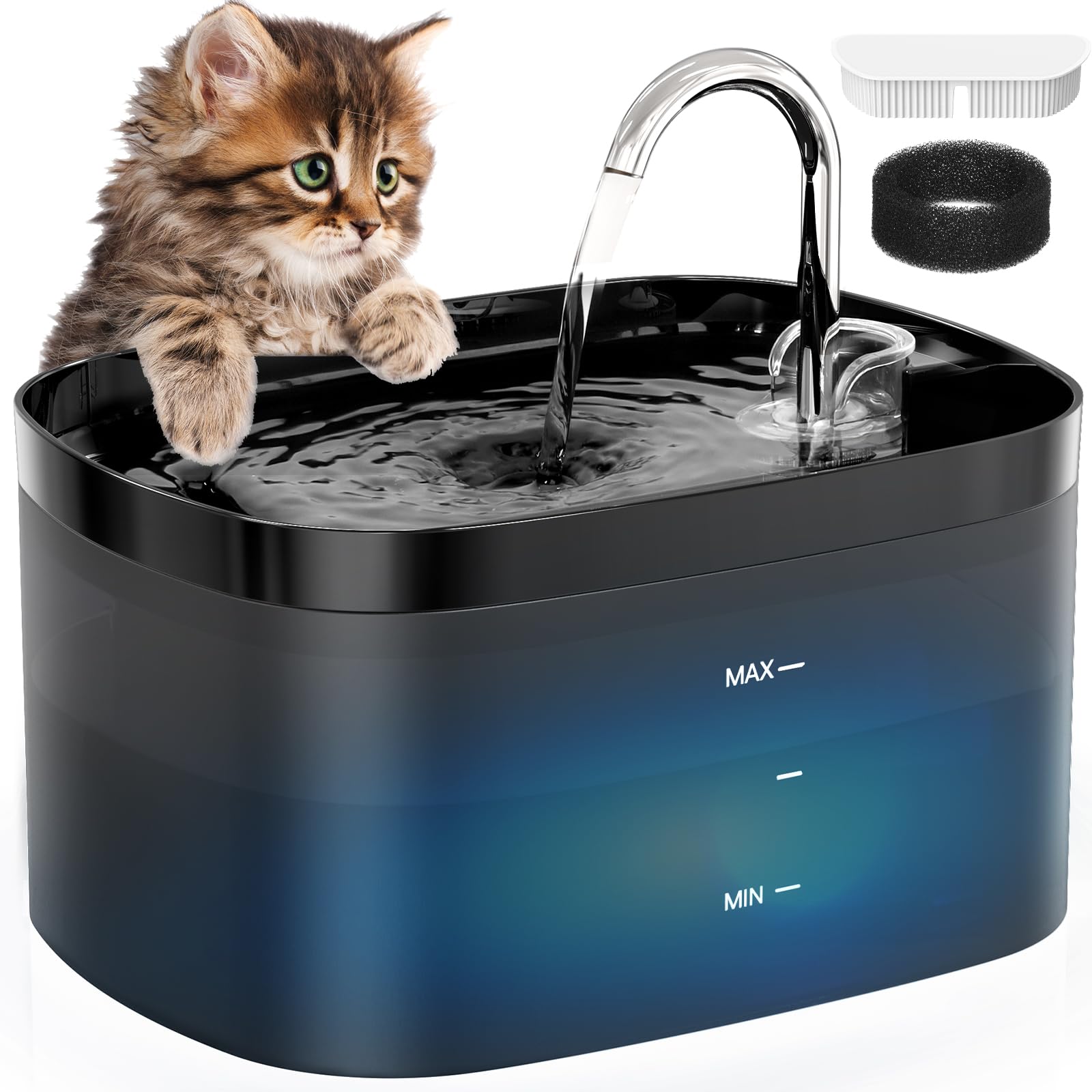 Petilog bebedero para gatos, diseño de grifo que estimula la hidratación.