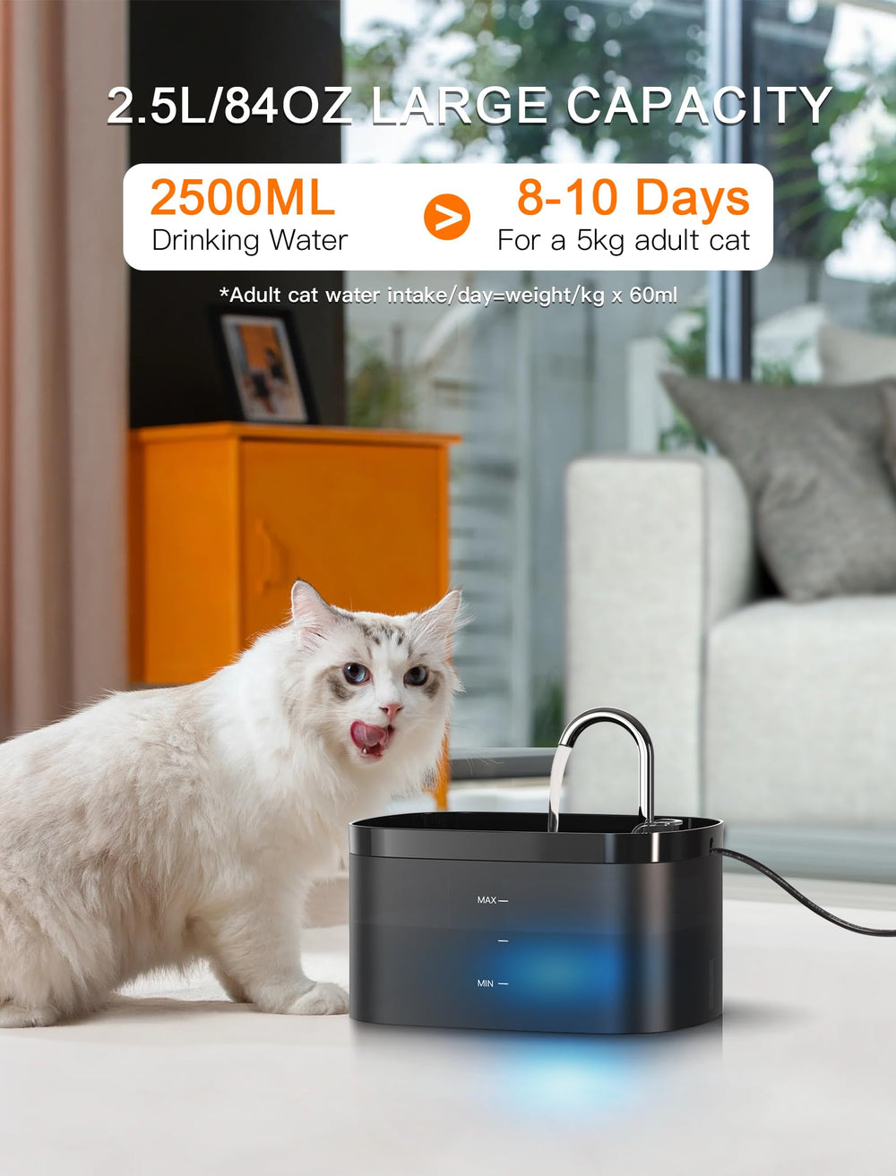 Petilog bebedero para gatos, material sin BPA garantiza seguridad y durabilidad.