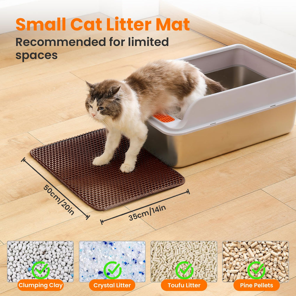 Petinstinct alfombrilla 20x14 capa superior panal de miel atrapa arena y facilita limpieza.