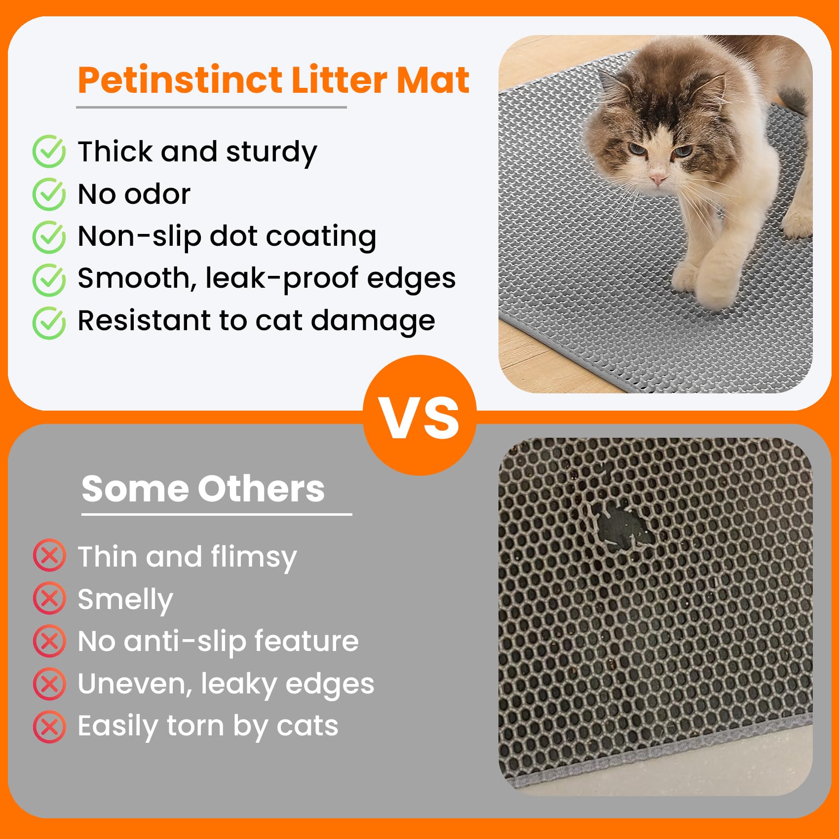 Petinstinct Alfombrilla para gato impermeable: protege el suelo ante orina y derrames.
