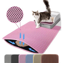 Almohadilla Petinstinct XL rosa, vista frontal, captura arena y mantiene el suelo limpio.