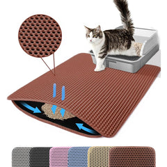 Almohadilla Petinstinct XL para caja de arena para gatos frente a la caja, atrapa partículas.