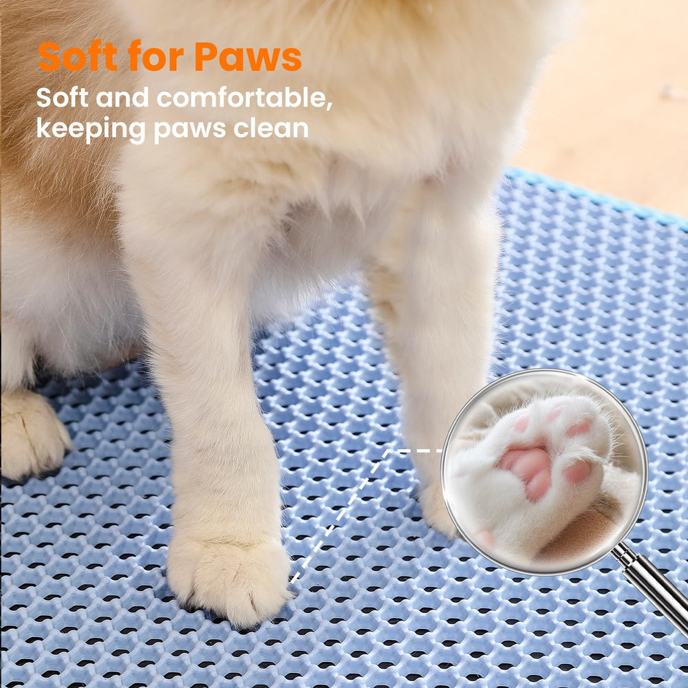 Tapis Petinstinct bleu anti-fuite, fond scellé garde le sol sec.