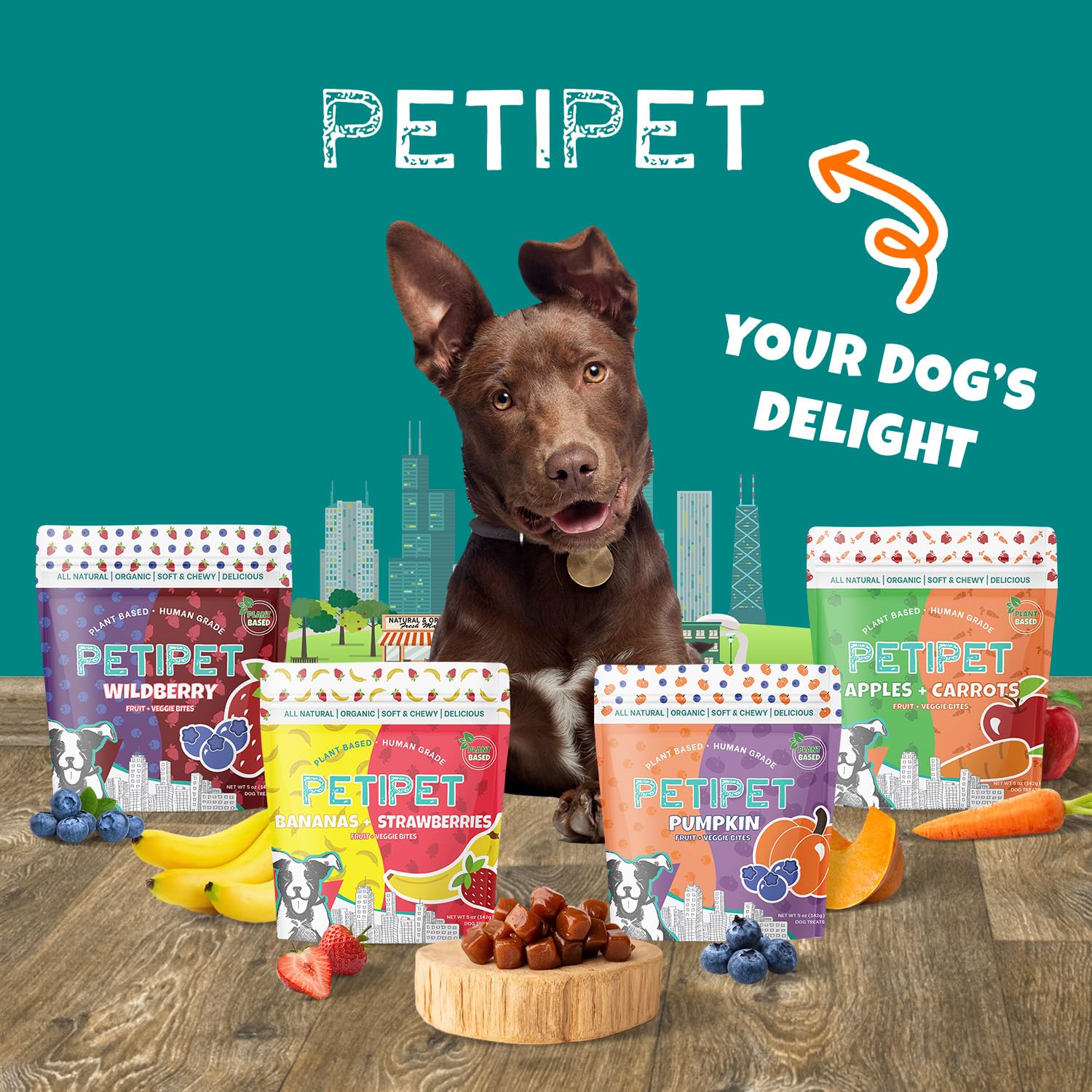 PETIPET uso diario, snack práctico para entrenamiento.