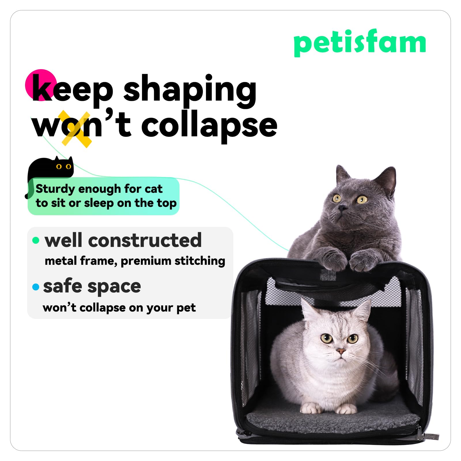 Petisfam material duradero y no tóxico para tranquilidad de los dueños.
