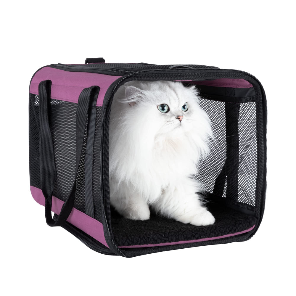 petisfam portador suave para gatos grandes, entrada frontal facilita colocar al gato