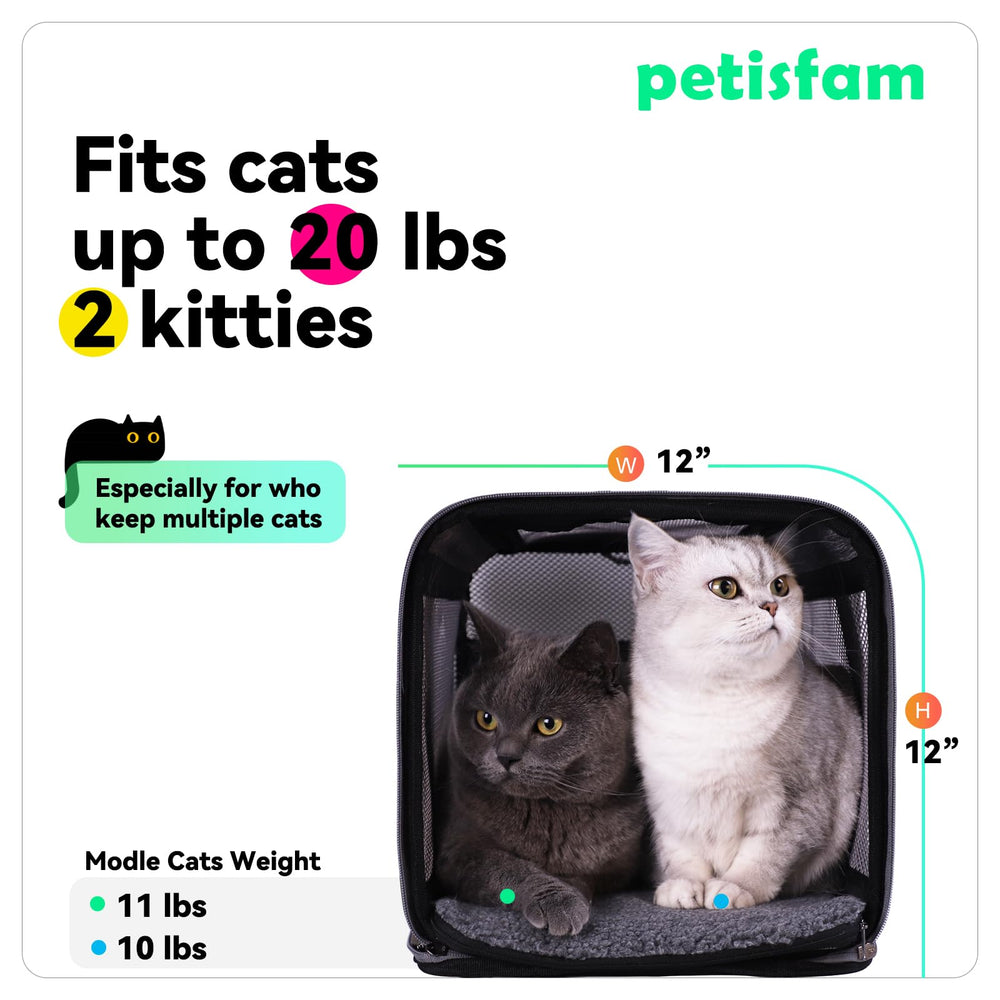 Petisfam portador ventilado para mascotas inquietas, ideal para climas cálidos.