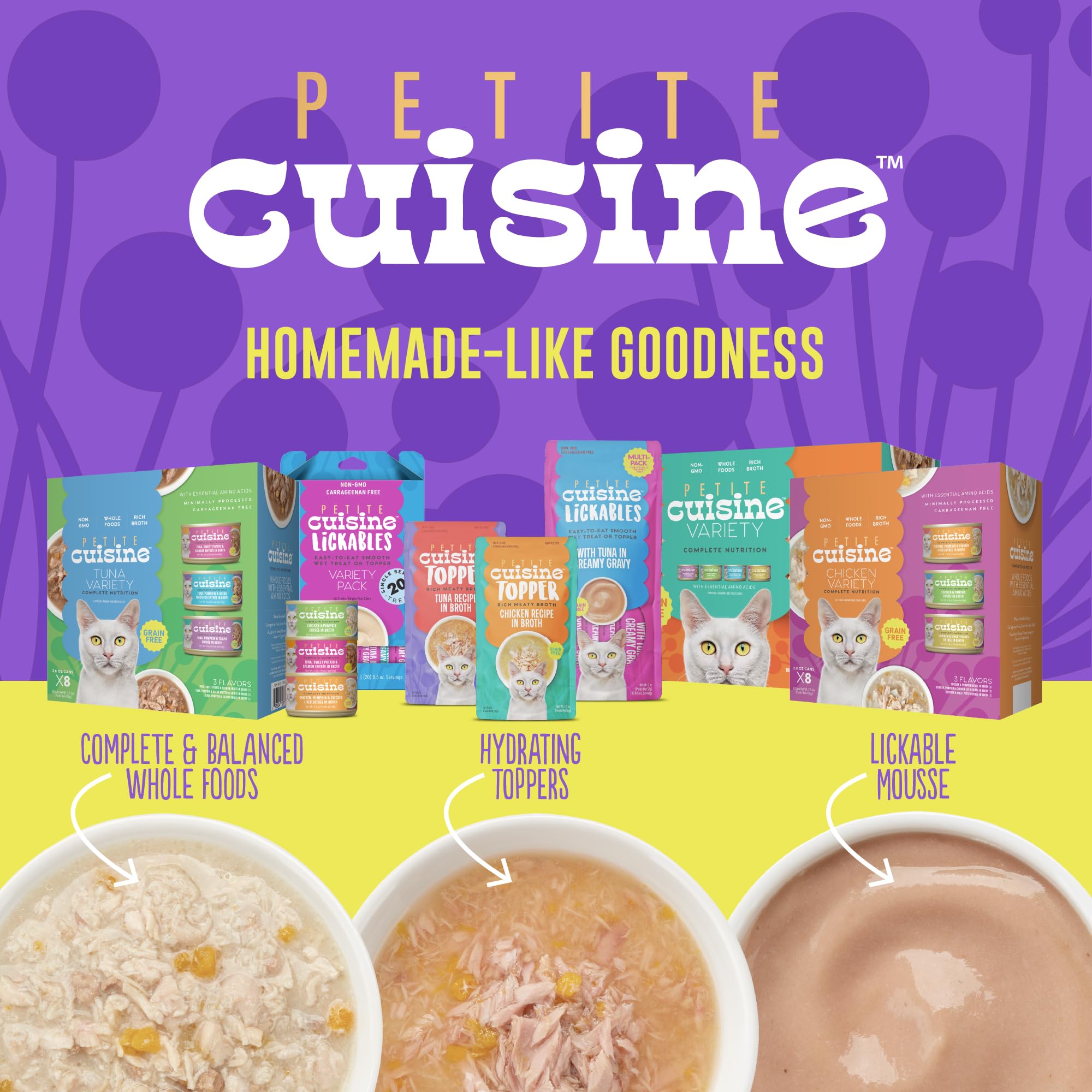 PETITE CUISINE presentación del pack; variedad para gatos.