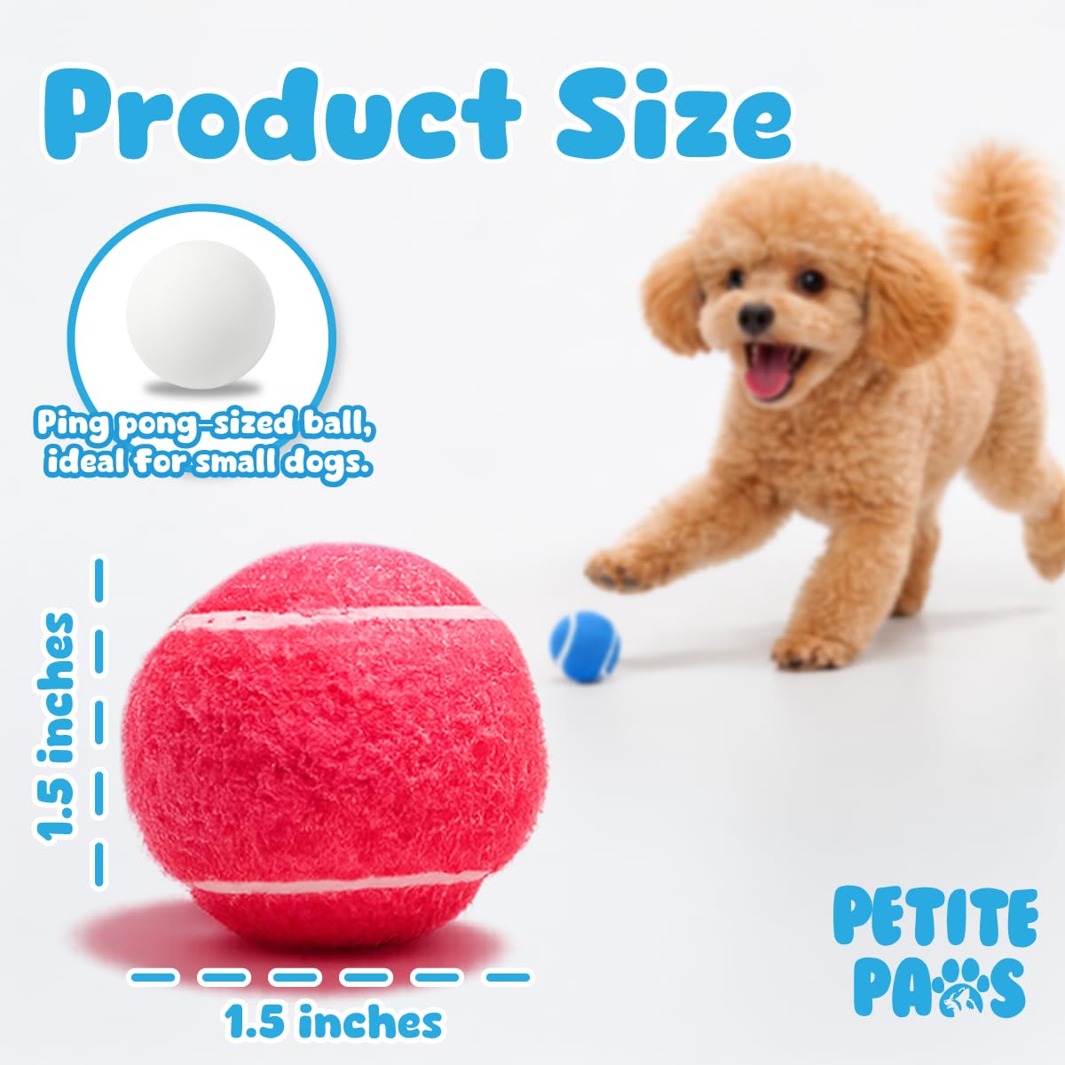 Pelotas de goma suave con fieltro de Petite Paws, aptas para masticadores.
