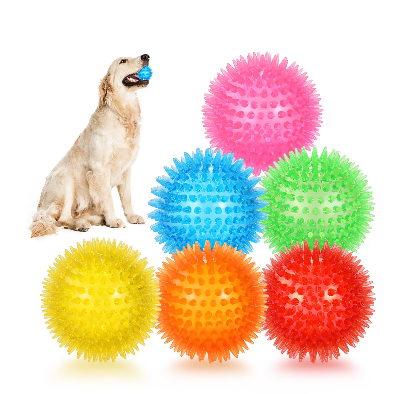 Bola Petizer espinada de 4,5 pulgadas para juego interactivo y masaje suave.