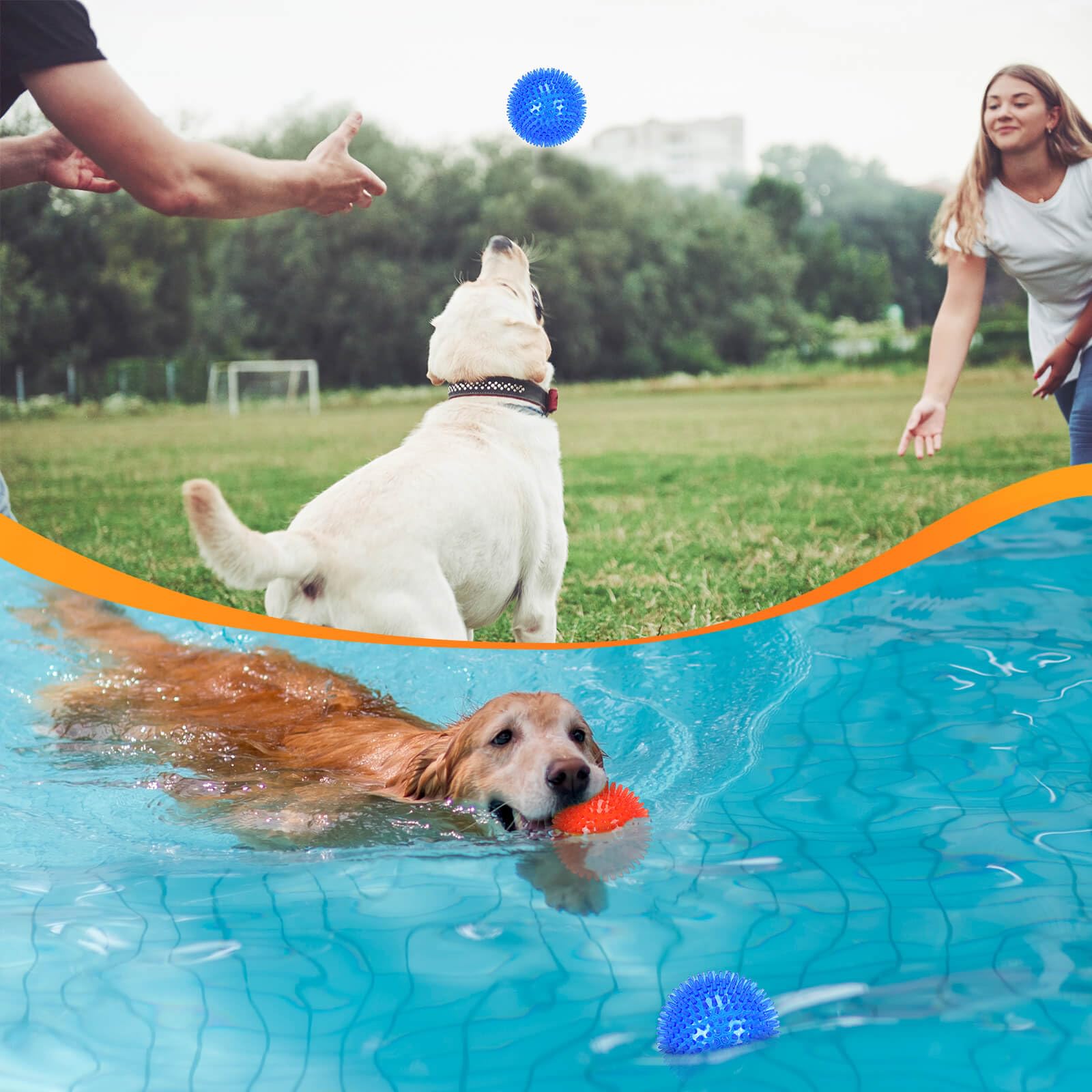 Par de bolas Petizer 4,5 pulgadas para perros de todos los tamaños