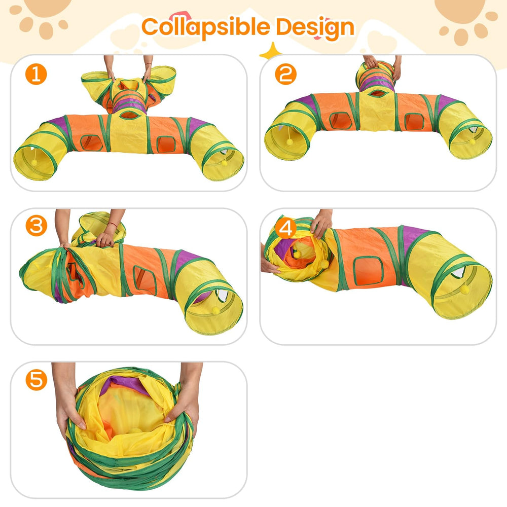 Petizer túnel gato con material resistente a desgarros para gatos traviesos.