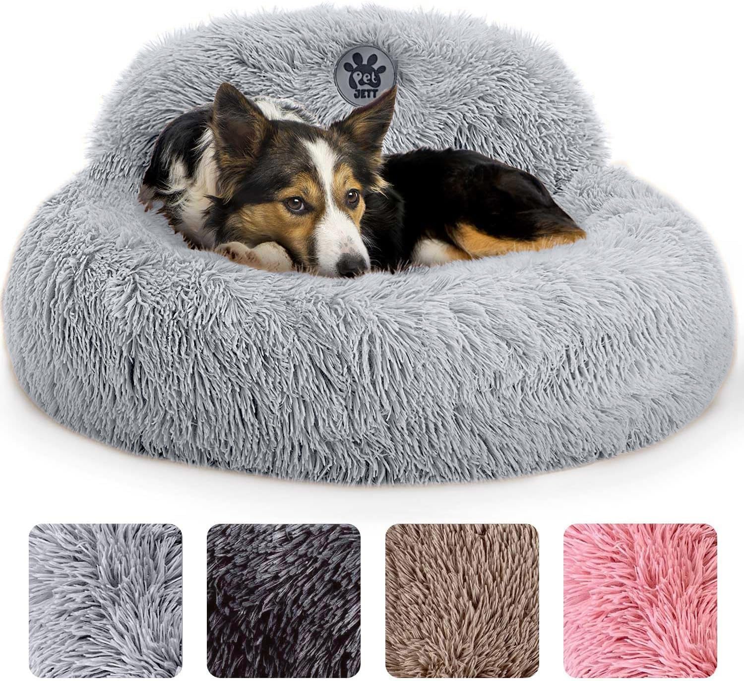 PetJett cama donut 30 pulgadas para perros, suave y envolvente para descanso relajante