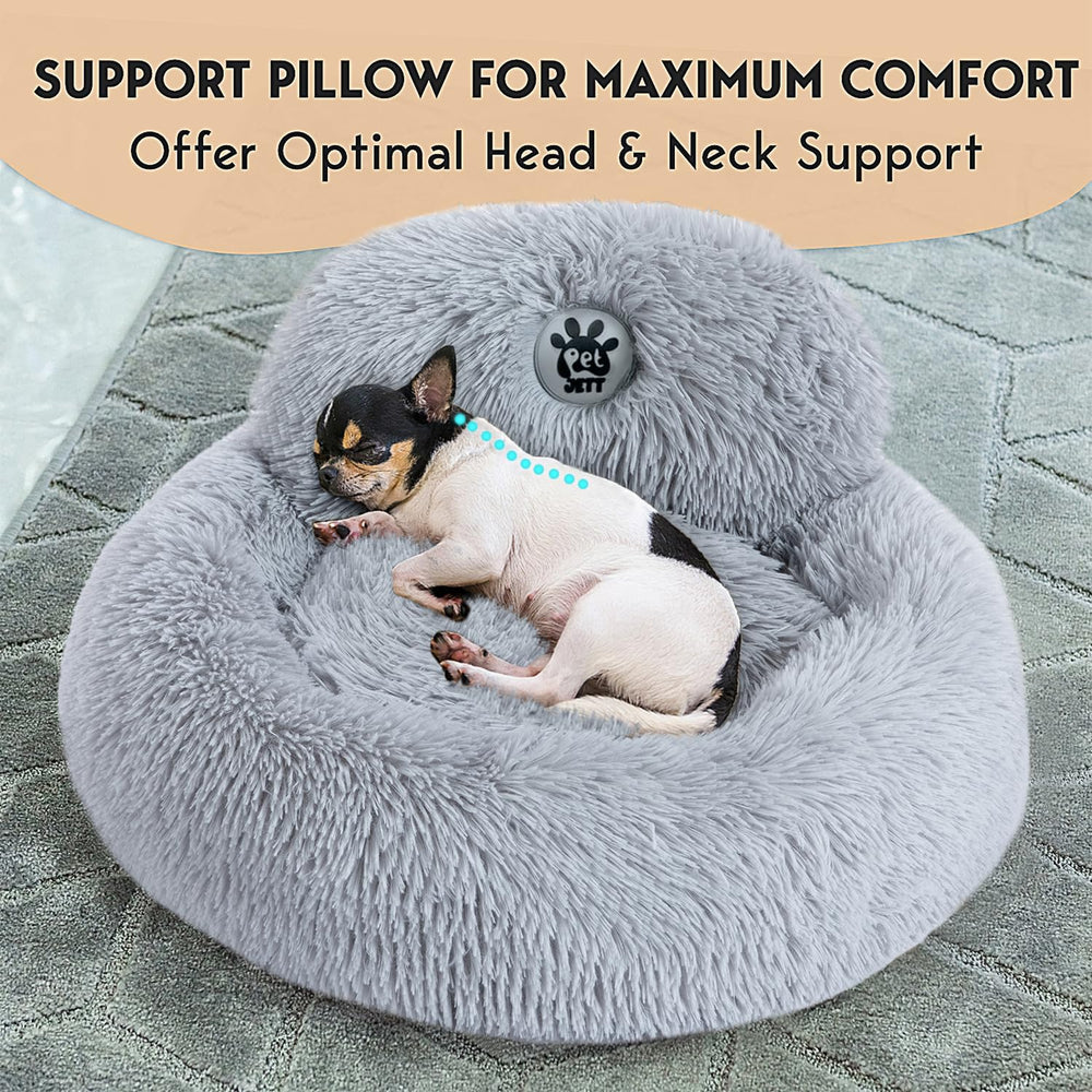 PetJett cama con pelaje sintético de lujo, suave y cálido para dormir.