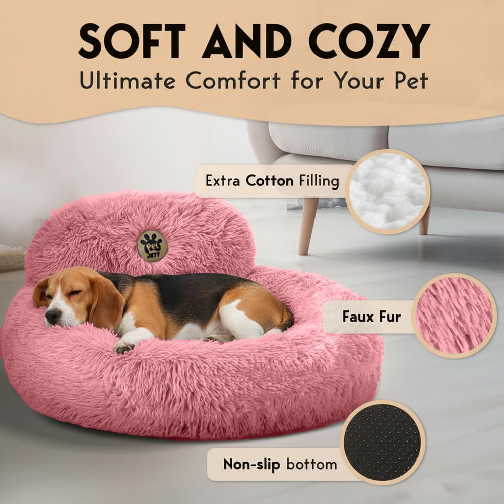 PetJett cama con soporte de cabeza acolchado para mayor comodidad al descansar.
