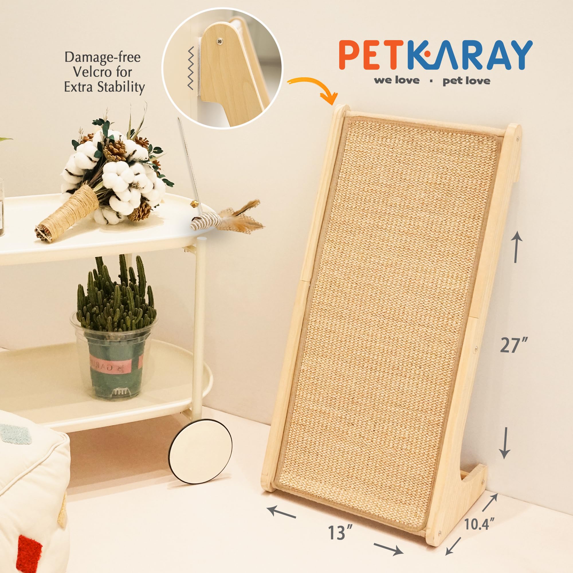 PETKARAY montaje fácil, estructura de madera estable para instalación rápida