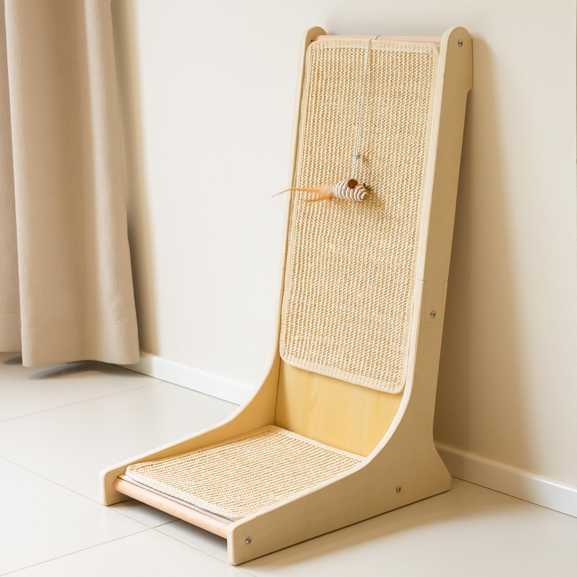 PETKARAY rascador sisal vertical 105° para gatos, rascado cómodo.