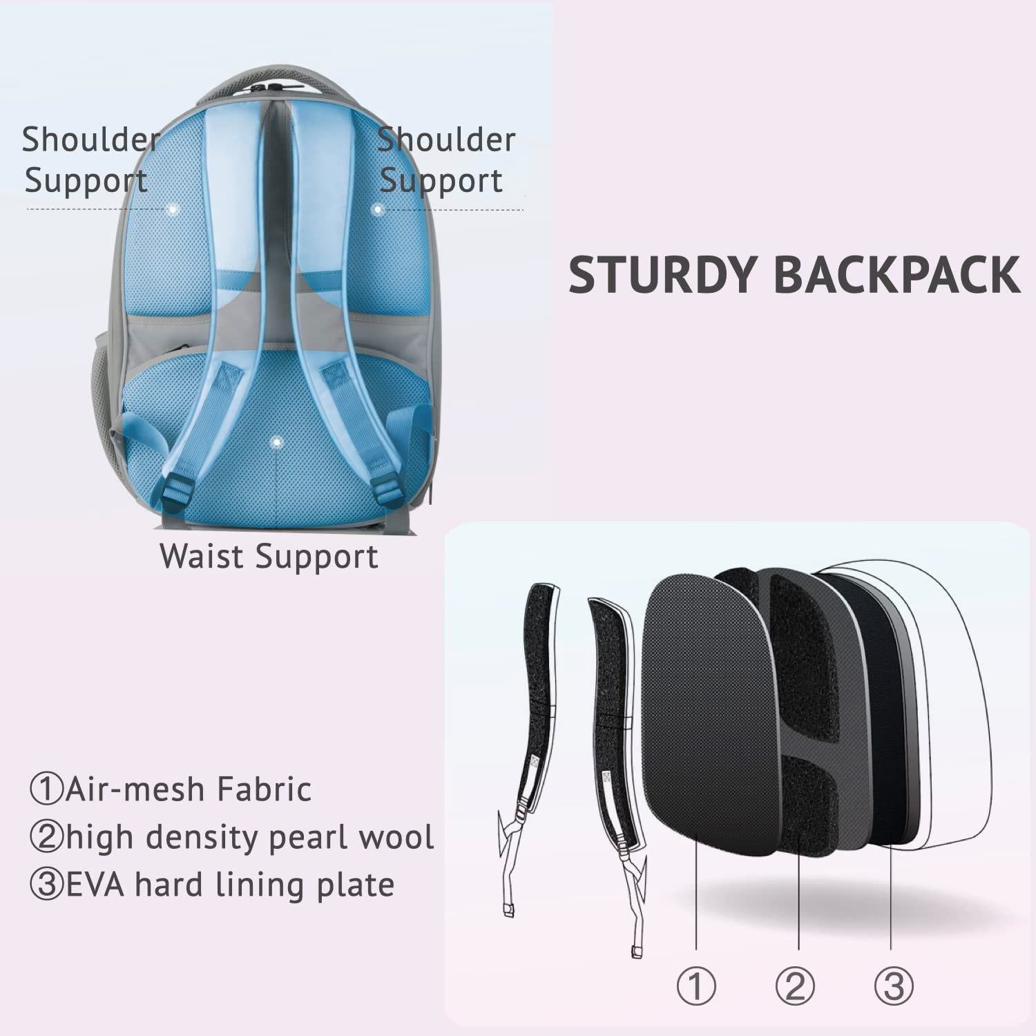 PETKIT mochila ligera, ideal para viajes y senderismo.