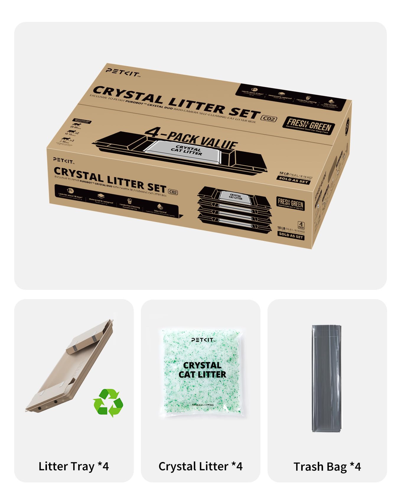 PETKIT Crystal Gato, Higiene Constante: frescura diaria para tu hogar.
