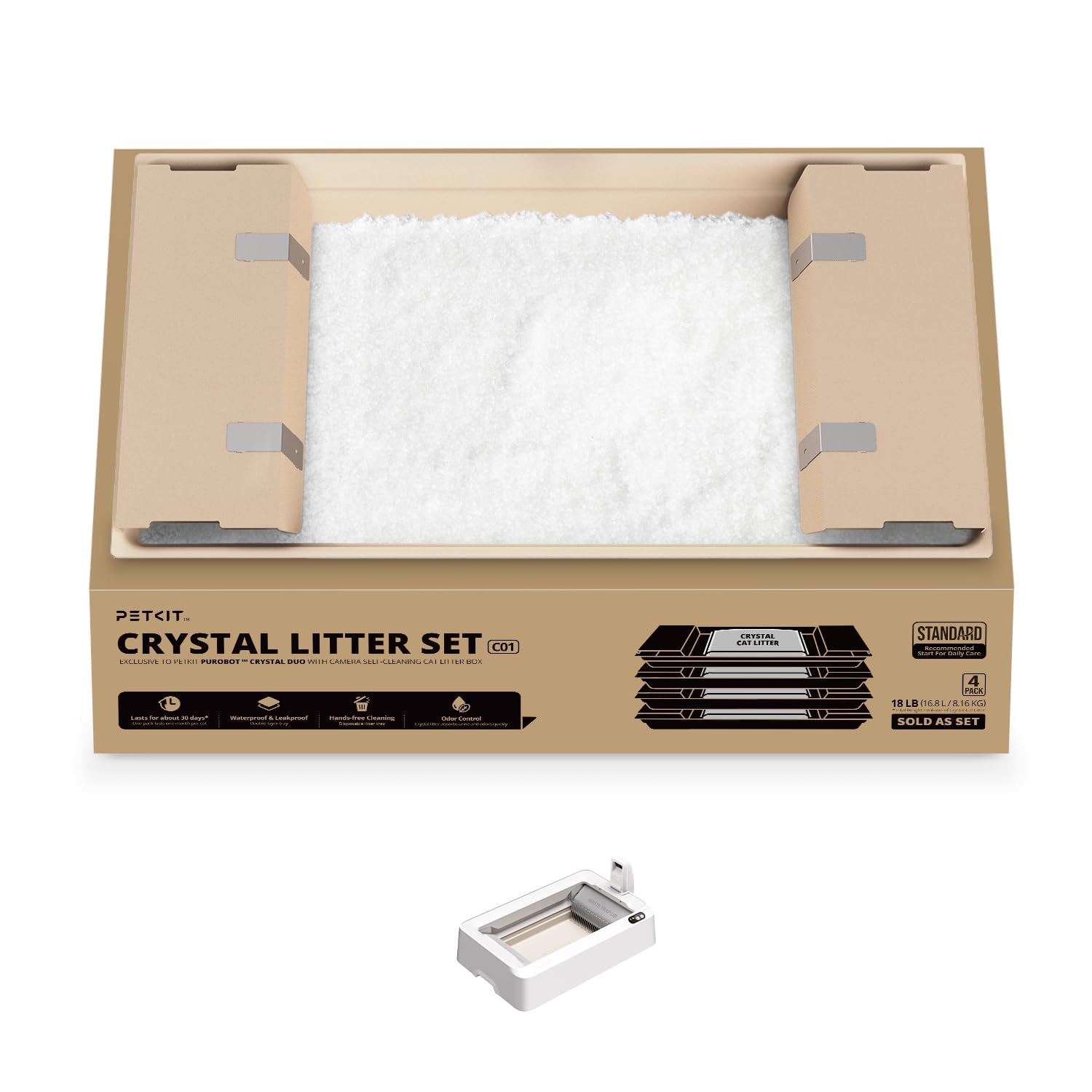 PETKIT Crystal: bandeja para gato sin polvo y limpieza sencilla