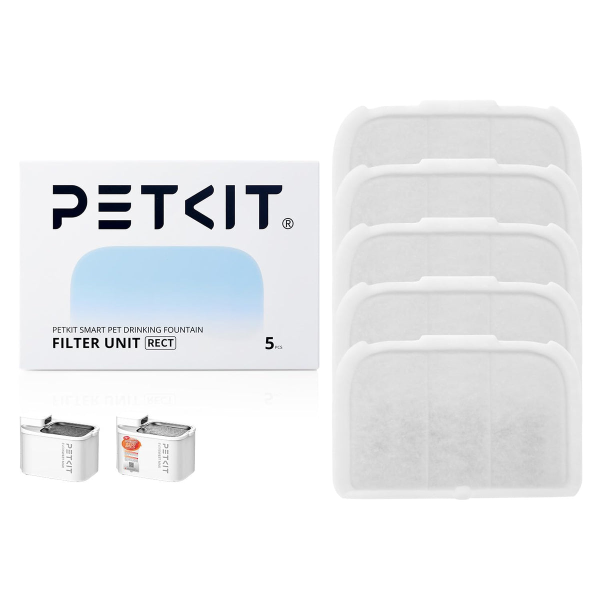 Filtro rectangular PETKIT para EVERSWEET MAX mejora la purificación del agua para gatos