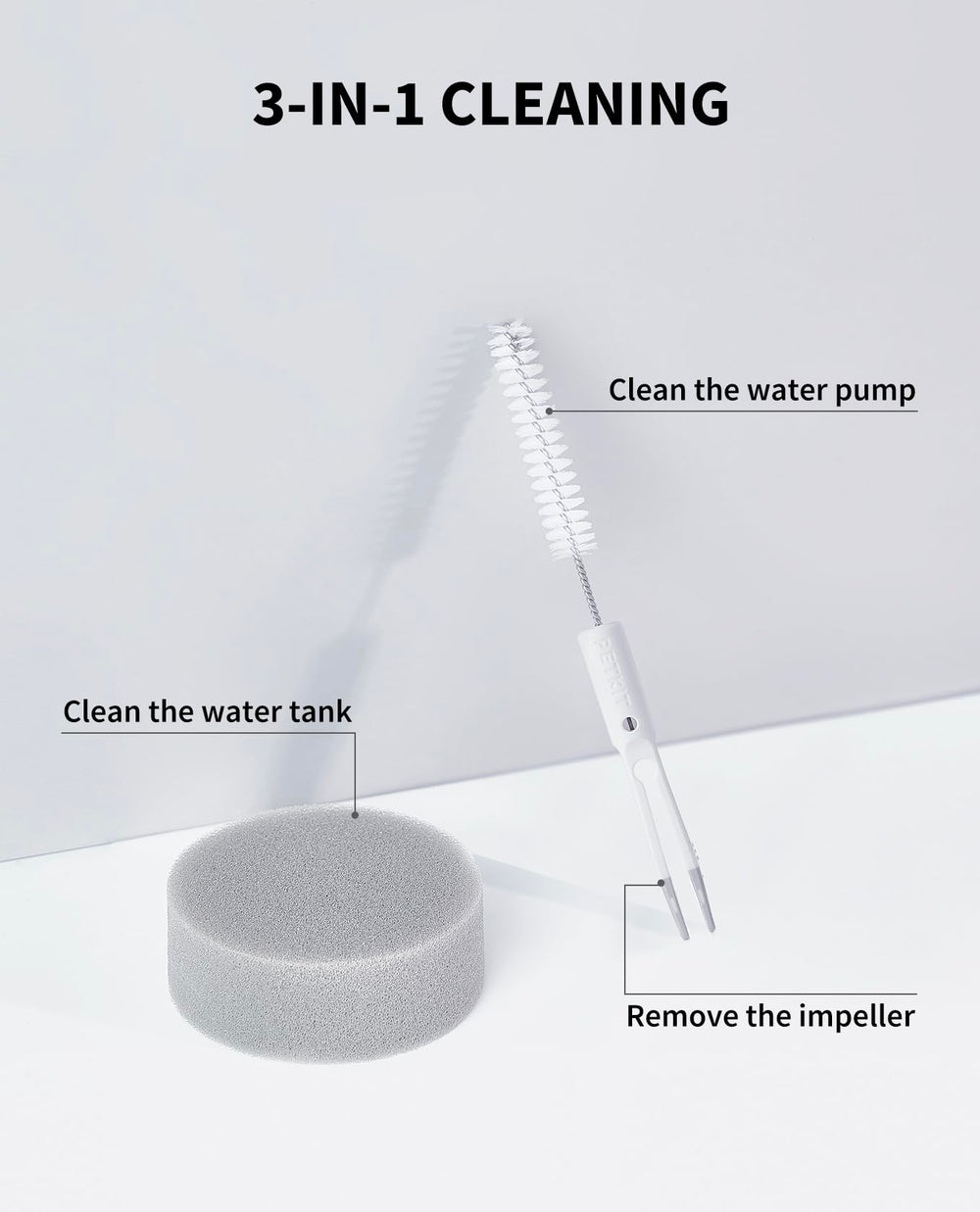PETKIT esponja para fontana de gatos suaviza la eliminación de residuos.