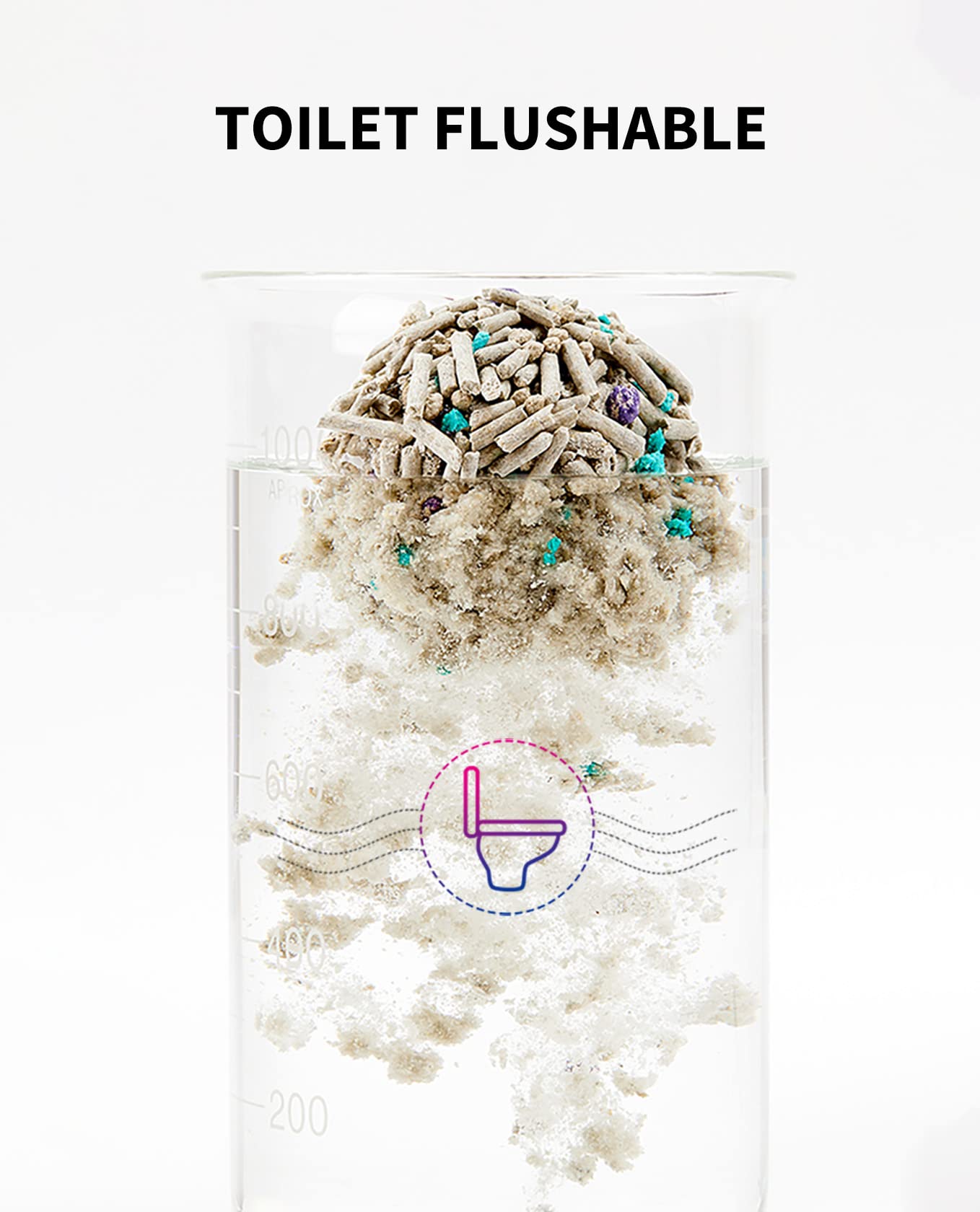 PETKIT Litter apto para inodoro, limpieza rápida mediante vertido porciones.