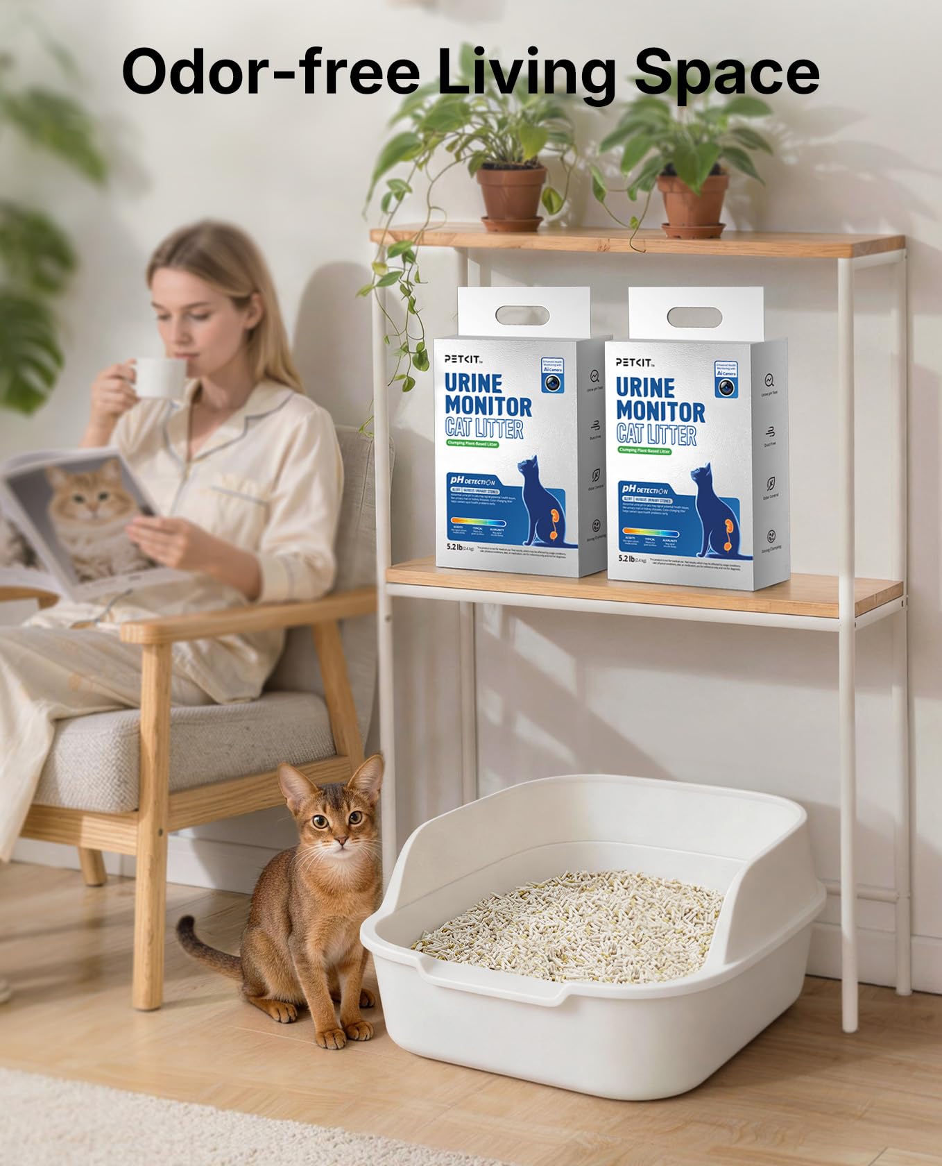PETKIT monitor de arena para gatos: ingredientes naturales para un uso seguro.