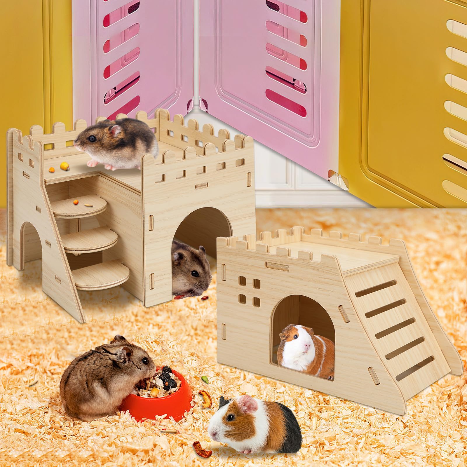 PETKNOWS casa hámster multifuncional, sirve como cueva, juguete y descanso.