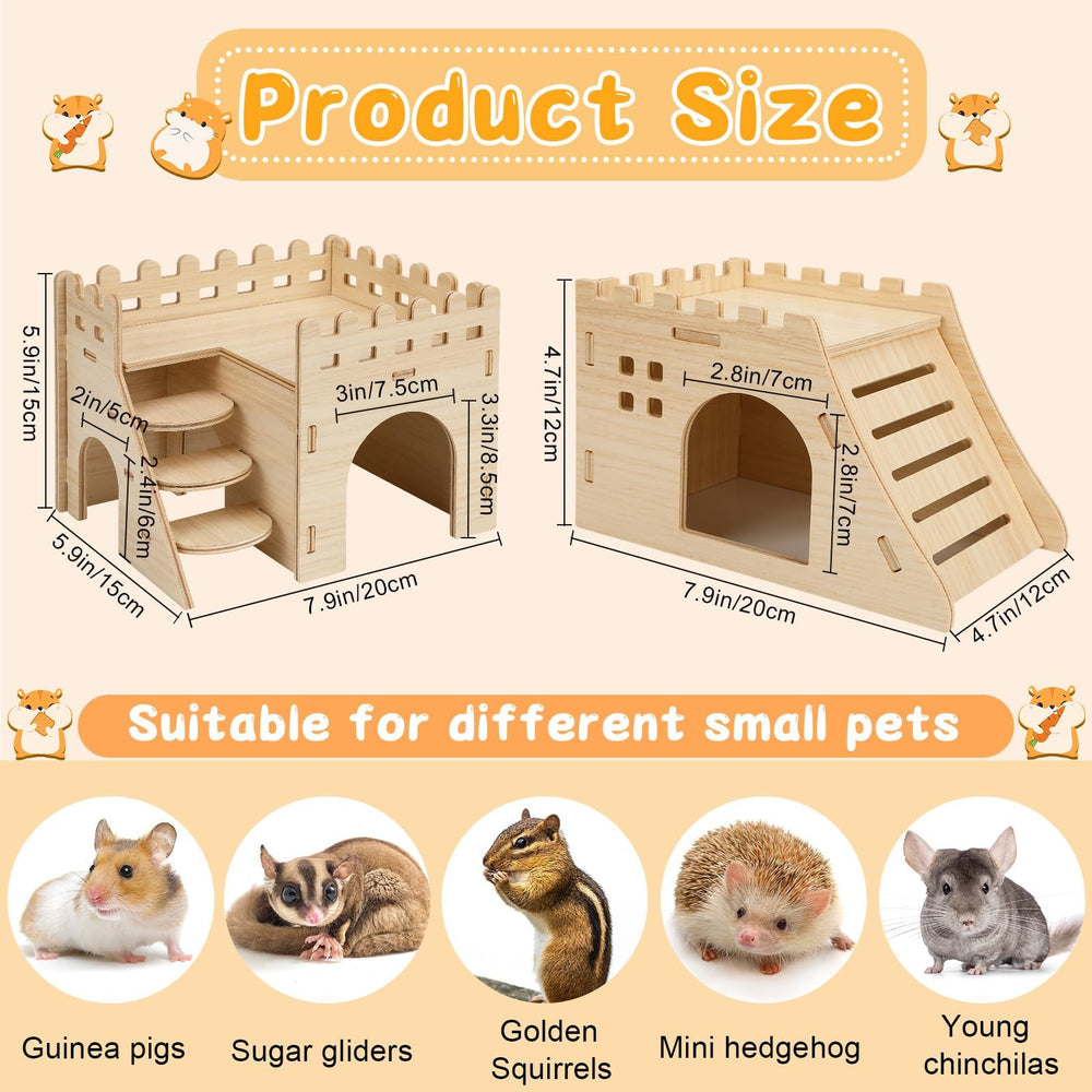 PETKNOWS refugio oculto en madera para hámster, espacio cómodo para esconderse.