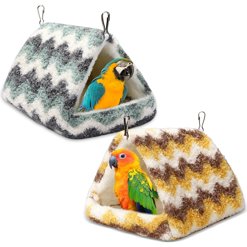 PETKNOWS nido colgante para pajaros en peluche, descanso cómodo y seguro en jaula.