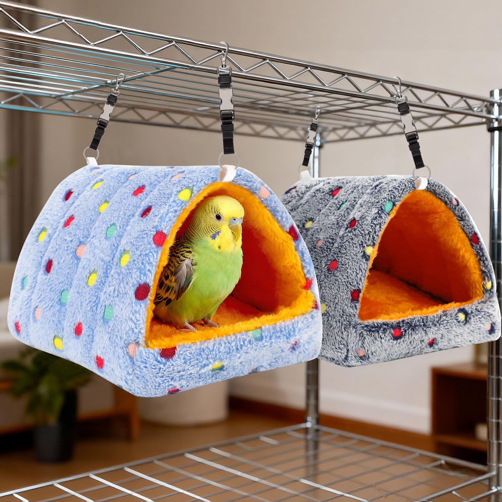 PETKNOWS nido acolchado ideal para descanso diario de aves.