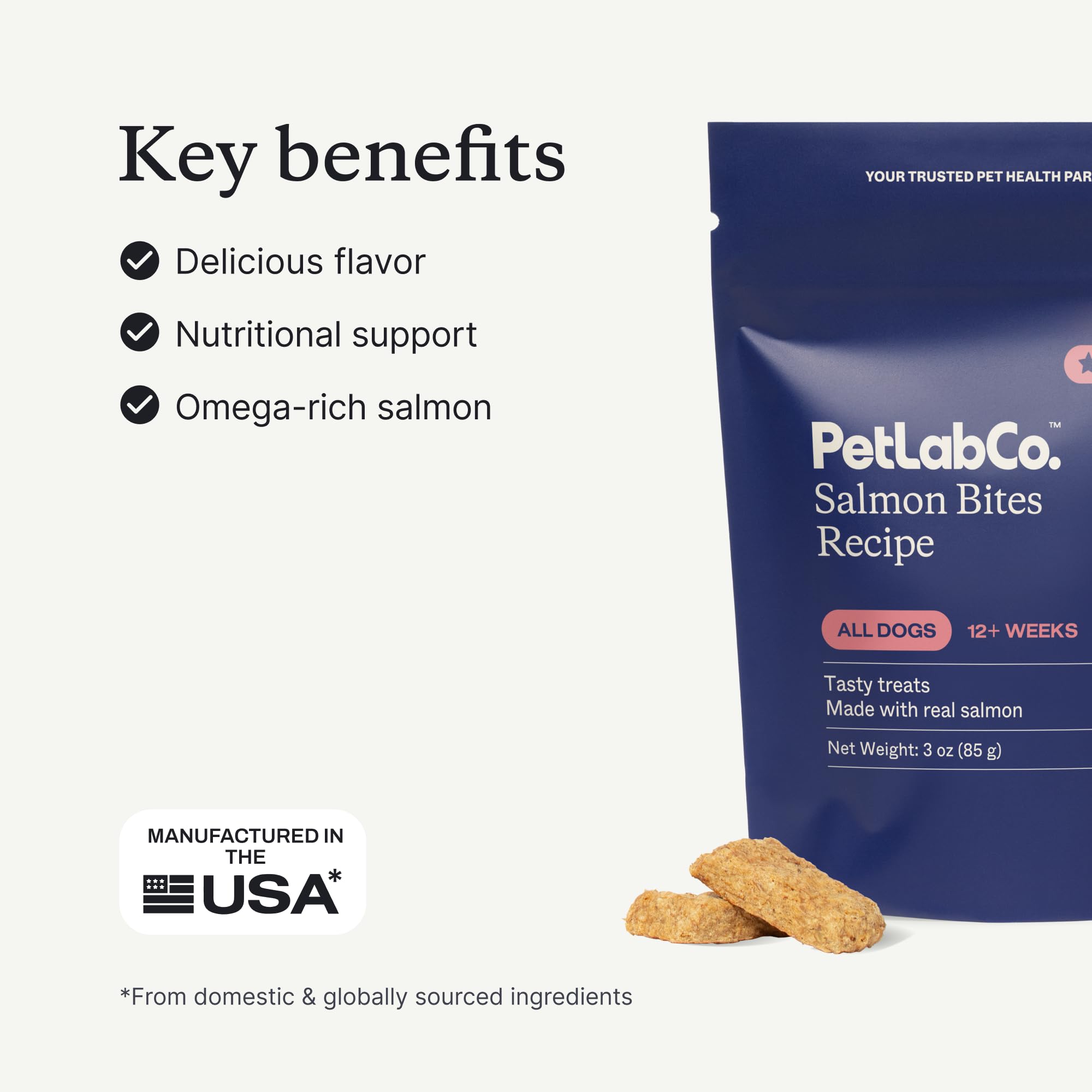 PetLab Co. Bocaditos salmón en tazón, premio ideal para entrenamiento