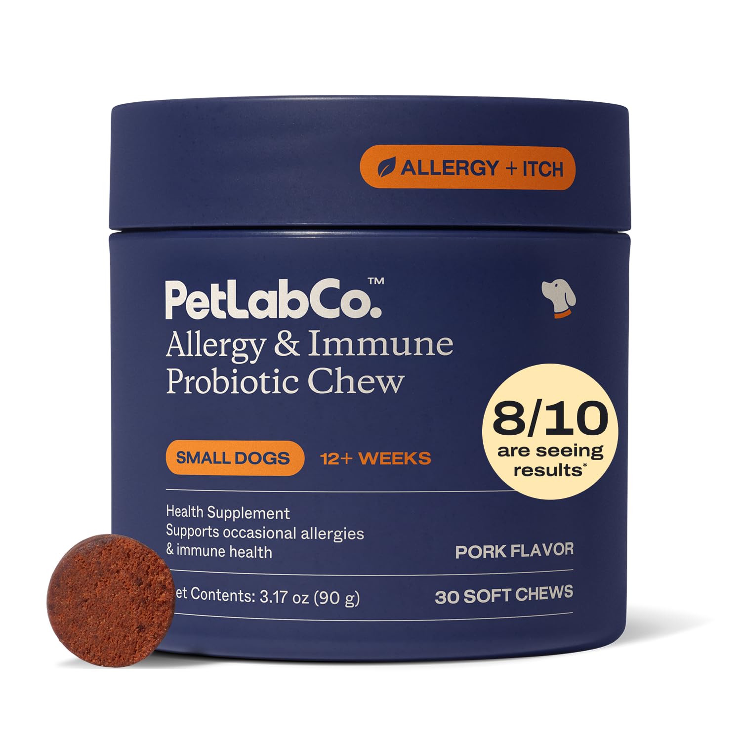 PetLab Co. botella de probióticos diarios para perros, apoyo digestivo.