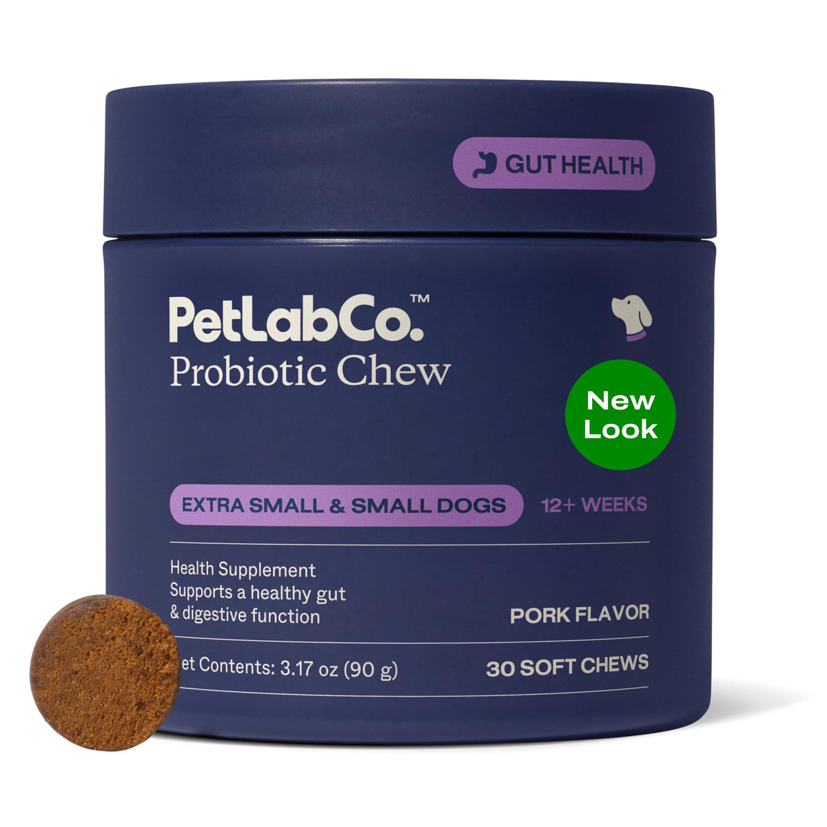 PetLab Co. probióticos para perros, embalaje del producto, posible apoyo digestivo.